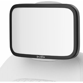 Leo&Ella Extra Large Baby Car Mirror for Tesla & Fixed Headrests, Secure View of Infant in Rear Facing Carseat with Continuous Loop System, 100% Shatterproof, 13.7 Inch Convex Mirror, 360 Rotation in Kuwait