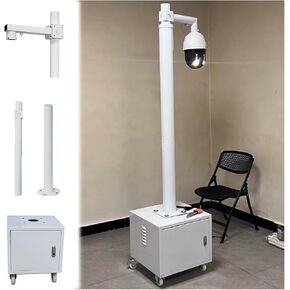 Detachable Mobile Cctv Pole Stand - 6.6 Ft Adjustable Security Camera Holder With 1 Lockable Storage, 4 Wheels For Easy Mobility - Ideal For Surveillance And Security Solutio,A 6.6 ft(2 m) Pole in Kuwait
