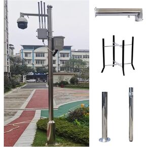 19.7Ft Security Camera Pole - Heavy-Duty Outdoor Surveillance Post for Universal Cameras, Ideal for Residential & Farm Use, 3 Sections Assembly for Easy Setup,C 2 m/6.6 ft (2 Sections) in Kuwait
