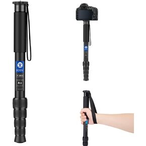 P285A Camera Monopod, 61" 5-Section Aluminum 5kg Max Load w/Carry Bag | Folded compact travel monopod, supports DSLR & camcorders, ideal for studio and outdoor photography, max 11lbs load capacity in Saudi Arabia