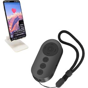 Remote Control for TikTok,Wireless Camera Remote Control with Folding Adjustable Phone Stand,Phone Remote Zoom in/Out for Android & iPhone,Camera Shutter Selfie, Scrolling Ring for TIK Tok, Black in Kuwait