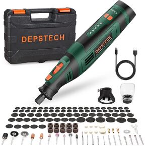 DEPSTECH Cordless Rotary Tool Kit, 8V 2.0Ah Rechargeable Battery, 30000RPM | 127Pcs Accessories, 5 Variable Speed Power Carving Tools, Shield Attachment, for Sanding Polishing Drilling Cutting DIY Craft in Saudi Arabia
