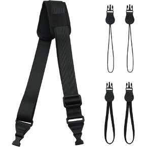 Adjustable Camera Shoulder Strap Set Adjustable Neck Lanyard Thickened Shoulder Pad Nylon Quick Release Buckle Length 39-63 Inches For Tablet Laptop Telescope Travel Bag Black in Kuwait