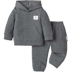 Toddler Baby Boy Clothes Long Sleeve Hoodie Sweatshirt Solid Sweatsuit Jogger Set Infant Boys Fall Winter Outfit in Saudi Arabia