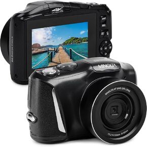 Minolta MND55 64MP VLOG Digital Camera, 4K 60FPS Video, 16X Zoom (Blue) | Capture sharp HD video with an easy-to-use touchscreen and versatile zoom for everyday recording. in Kuwait