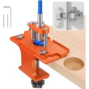 Metal Concealed Hinge Jig, Cabinet Hinge Jig, Door Installation Kit | 35mm Cabinet Door Jig with Built-in Screw Hole Guide and Wider Offset from 2 to 8mm, Woodworking Cabinet Hinges Mounting Tool in Saudi Arabia