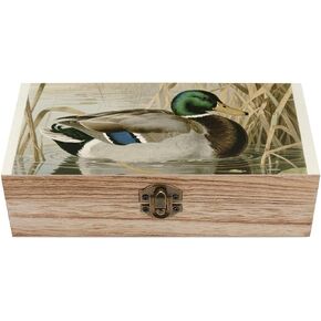 Natural Duck Wooden Storage Box with Hinged Lid for Photo | Wood Keepsake Box, Dustproof Storage Box, Decorative Treasure Chest, Memory Box for Crafts Coins Stamps Letters Jewelry in Kuwait