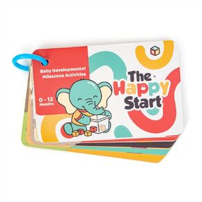 Happy Start Award-Winning Activity Cards, Baby Milestone Cards, 0-12 Months | 28 baby activity cards, expert tips with video, newborn essentials, perfect for new parents & baby's first year, shower gift in Saudi Arabia