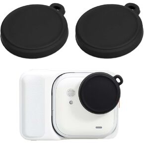2PCS Silicone Lens Cap for Insta360 GO Ultra, Soft Camera Lens Cover Dustproof & Scratchproof Protective Case Cover Set, Compatible with 360 GO Ultra Action Camera Accessories（Black in Saudi Arabia