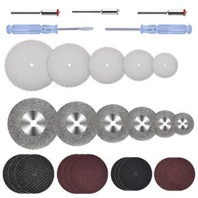 25Pcs Rotary Tool Cutting Disc Set, 2.35mm Shank HSS Saw Blades, Diamond Wheels & Resin Discs for Wood, Metal, Stone, Glass, Plastic - Ideal for DIY Makers, Model Builders & Crafting in Saudi Arabia