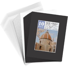 Golden State Art 50 Pack Black 8x10 Picture Mat for 5x7 Photo+Backings+Bags in Kuwait