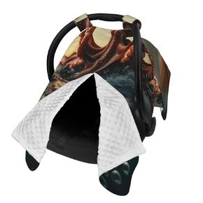Suckers On The Day Octopus and Sailors Ship Baby Car Seat Cover & Breastfeeding Nursing Cover - Breathable Stretch Fabric Multi-Use Nursing Cover for Breastfeeding in Kuwait