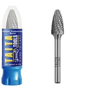 SF-3 Double-Cut Tungsten Carbide Burr, 1/4 in Shank, 1 Pack | Radius-End Tree tungsten burr with double-cut flutes for DeWalt, Milwaukee, Makita Die Grinder shaping, deburring, grinding. in Saudi Arabia