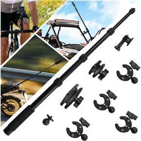 Motorcycle Camera Mount for Insta 360 X5 X4 X3, for DJI Osmo & GoPro Cameras, Bike Handlebar Mounts with 59" Invisible Selfie Stick Bundle Kit for Motorcycle Bike Riding in Kuwait