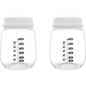 2pcs Breast Pump Collection Bottles for Spectra S2 S1 9 Plus Motif Luna Breast Pumps, 6.oz 180ml Reusable Wide Neck Bottles with Collar and Sealing Disc, Replace for Spectra Bottle in Kuwait