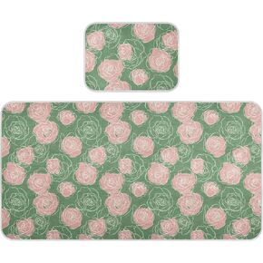 Elegant Roses Green Pink Cooling Baby Fitted Mattress 28" x 52" Ultra Soft Mattress Pads for Kids, Adult in Kuwait