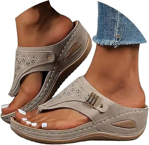 Orthopedic Sandals for Women, Summer Arch Support Wedge Sandals 2026 Non Slip Flip Flops Sandals in Kuwait