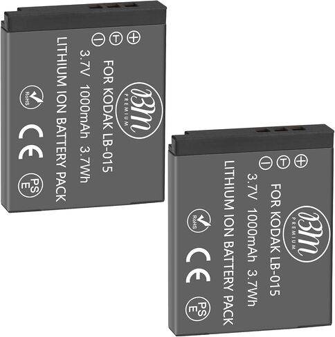 BM Premium 2 Pack of LB-015 Batteries for Kodak PIXPRO WPZ2 Digital Camera in Kuwait