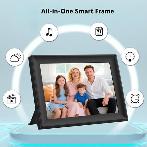 إطار صور رقمي SSAWiFiFRAME مقاس 10.1 بوصة إطار صور ذكي WiFi، شاشة لمس 1280 * 800 IPS تدور تلقائيًا، ذاكرة مدمجة 32 جيجابايت، 50 صورة / مشاركة فيديو 200 ميجابايت عبر تطبيق مجاني، هدية للنساء/الأم in Kuwait