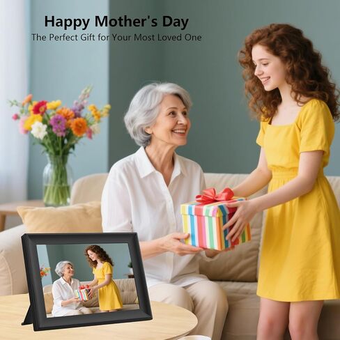 إطار صور رقمي SSAWiFiFRAME مقاس 10.1 بوصة إطار صور ذكي WiFi، شاشة لمس 1280 * 800 IPS تدور تلقائيًا، ذاكرة مدمجة 32 جيجابايت، 50 صورة / مشاركة فيديو 200 ميجابايت عبر تطبيق مجاني، هدية للنساء/الأم in Kuwait