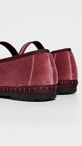 Flabelus Women's Pierre Velvet Mary Jane Flats in Kuwait