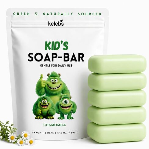 KELEBS Kids Soap Bar, Gentle Lavender Soap, Kids Body Wash Bar, Natural Bar Soap for Kids & Family, with Organic Olive Oil, Naturally Scented, 2 Bars in Saudi Arabia