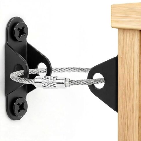 6-Pack Furniture Anchors for Baby Proofing, Anti Tip Straps Safety Kit to Prevent Dresser, Bookshelf, Cabinet from Tipping Over for Child & Pet Safety (White) in Kuwait