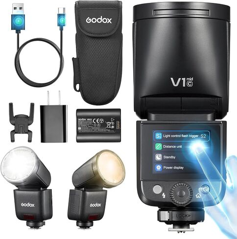 Godox V1 MID C for Canon, 55W Round Head Flash for Wedding/Event in Saudi Arabia