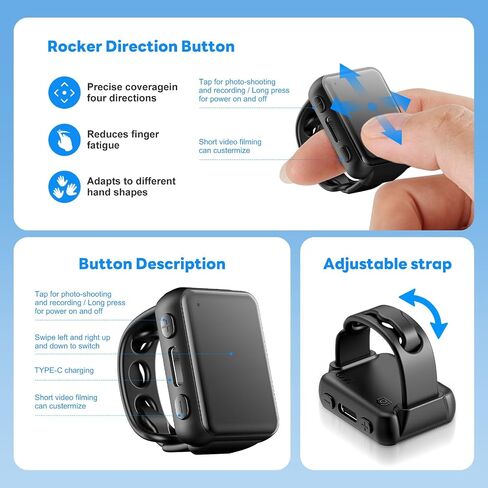 True Touch Scrolling Ring: End Finger Strain! Wireless Remote for Comfortable TikTok, Video & Page Control on iPhone/iPad/Android (Portrait/Landscape) in Kuwait