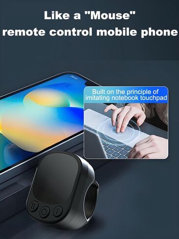 Tiktok Scrolling Ring,Air Finger Ring Mouse with a Touchpad, Portable Handheld Bluetooth 5.4 Wireless Scroller Remote Control Page Turner for i-Phone/i-Pad/Android/PC/Camera/Video Recording/Kindle App in Kuwait