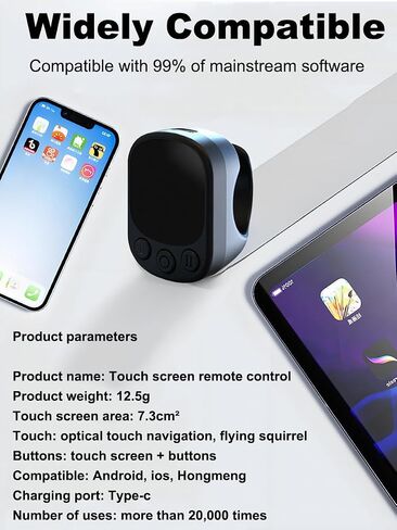 Tiktok Scrolling Ring,Air Finger Ring Mouse with a Touchpad, Portable Handheld Bluetooth 5.4 Wireless Scroller Remote Control Page Turner for i-Phone/i-Pad/Android/PC/Camera/Video Recording/Kindle App in Kuwait