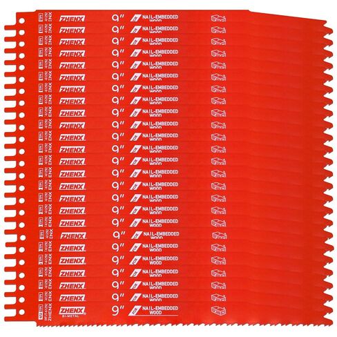 25 Pack 6/12tpi 9 Inch Reciprocating Saw Blades Wood with Nails Cutting | Bi-Metal Sawzall Blades for Nail-Embedded Wood,with 8% Cobalt for Longer Life & Faster Cutting Speed, Organizer Case Included in Kuwait