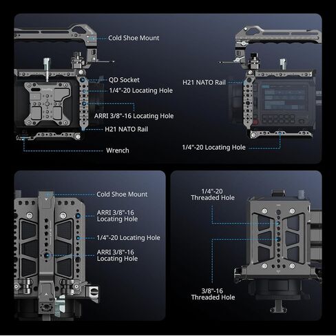 SmallRig Cage Kit for Blackmagic Pyxis 6K/12K, Modular Camera Cage with Top & Side Plates, for DJI Focus Pro LiDAR, SSDs, with ARRI 3/8" Locating Holes, NATO Rail, Cold Shoe - 5281 in Saudi Arabia