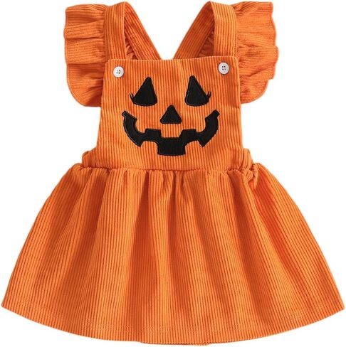 YINGISFITM Thanksgiving Baby Girl Outfit Fly Sleeve Turkey Overalls Dress | Baby Girl Thanksgiving Outfit Sleeveless Backeless Dress Little Turkey Overalls Dresses Toddler Thanksgiving Clothes Girls in Kuwait