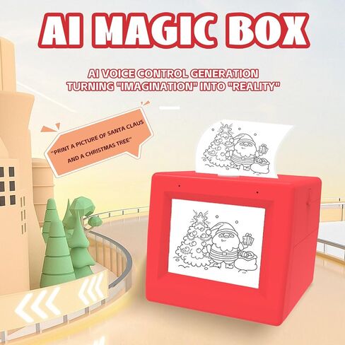 Jiawu Mini Sticker Printer, 200DPI AI Smart Inkless Thermal Photo Printer, Portable Sticker Maker with 2 Roll Paper, Voice Activated, AI Generate Image for DIY Journaling & Photos in Kuwait