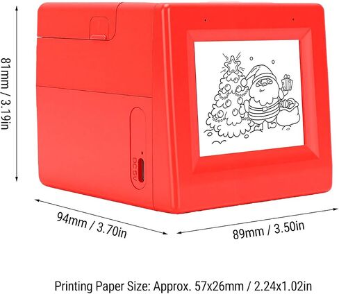 Jiawu Mini Sticker Printer, 200DPI AI Smart Inkless Thermal Photo Printer, Portable Sticker Maker with 2 Roll Paper, Voice Activated, AI Generate Image for DIY Journaling & Photos in Kuwait