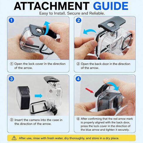 JINGCHEN Waterproof Case for GoPro Hero 13/12/11/10/9 Camera Dive Housing | 60M/196FT Protective Underwater Camera Housing Gopro Accessories for underwater photography & snow outdoor adventures in Kuwait