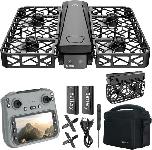 Adult 2K Dual Camera Drone with 4.5" LCD Screen Remote Control (No Phone Needed), Brushless Motor FPV Quadcopter, Under 249g Mini Drone, Portable Design, Optical Flow Stable Hover, Follow Me, 360° Flip, Beginner-Friendly Drone in Kuwait