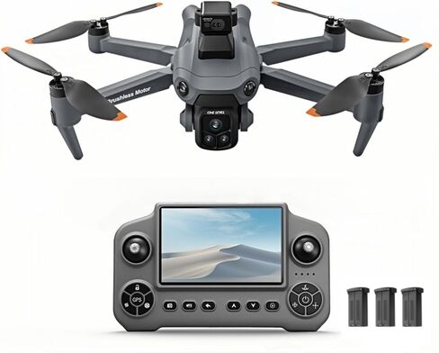 GPS Drone with 4K Camera for Adults, Obstacle Avoidance, Under 249g | 5G Large Screen Controller, Follow Me, 3 Batteries 75 Min Flight Time, 50x Zoom, Brushless Motor (Deep Space Grey) in Saudi Arabia