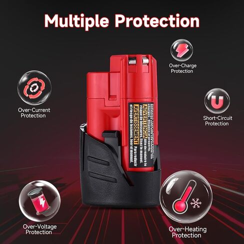 2 Pack M12 4.0Ah Replacement Battery for Milwaukee 12V Cordless Tools | Compatible with Milwaukee M12 48-11-2401 48-11-2402 48-11-2411 48-11-2420 in Saudi Arabia
