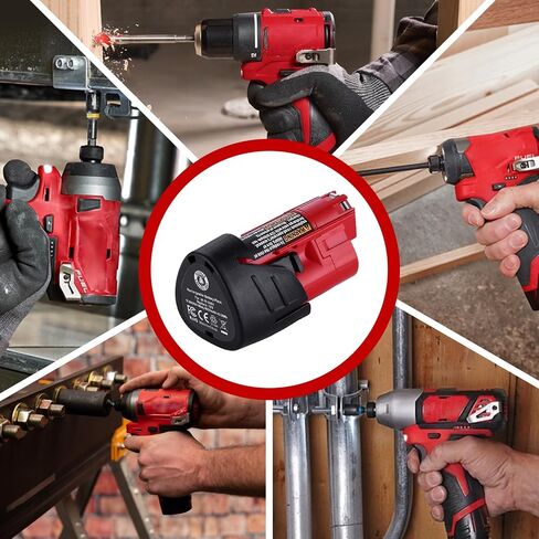 2 Pack M12 4.0Ah Replacement Battery for Milwaukee 12V Cordless Tools | Compatible with Milwaukee M12 48-11-2401 48-11-2402 48-11-2411 48-11-2420 in Saudi Arabia