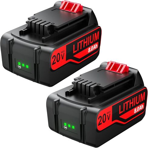 Bonacell 2Pack 20V 8000mAh Replacement for Black and Decker 20V Lithium Battery Compatible with Black and Decker 20 Volt Battery LBXR20 LBX20 LB20 LB2X4020-OPE LBXR20B-2 LST300 LST220 Cordless Tools in Saudi Arabia