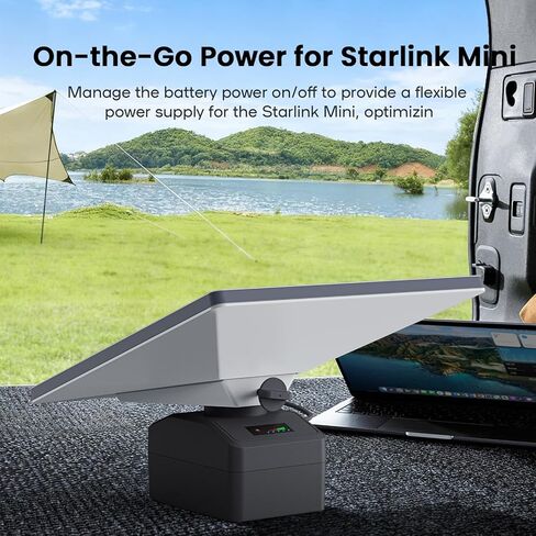 Starlink Mini Battery Pack, Starlink Battery 95Wh Portable Power Supply, 19V/5Ah Output, IP65 Waterproof, DC 25.2V/3A Adapter, Plug-and-Play Power Bank Compatible with Starlink Mini X in Saudi Arabia