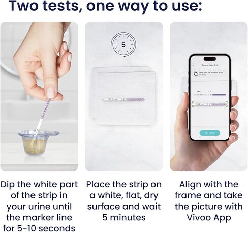 Cycle Duo Bundle – Ovulation Test (50 Strips) & Fertility Test (10 Tests) with Free Vivoo App – Cycle & Ovarian Reserve Tracking in Kuwait