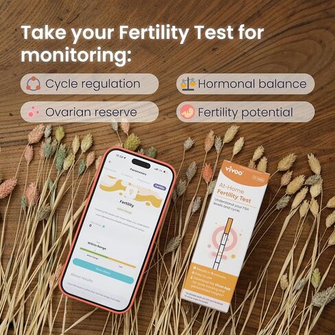 Cycle Duo Bundle – Ovulation Test (50 Strips) & Fertility Test (10 Tests) with Free Vivoo App – Cycle & Ovarian Reserve Tracking in Kuwait