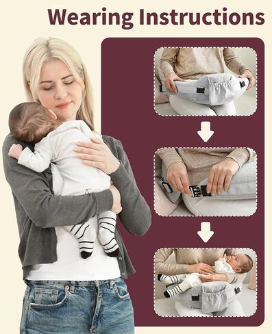 Nursing Pillow for Breastfeeding, 2 Removable Cotton Cover, Memory Foam | Adjustable Waist Strap for All Body Types, Large Feeding Pillows, Removable Support Backrest, Easier Breastfeeding in Kuwait