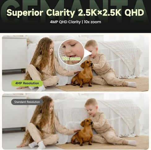 4MP Security Camera Indoor for Pet/Dog/Baby with Phone App | Free Cloud Storage,2.4/5GHz WiFi, 360 PTZ, 2-Way Audio, Color Night Vision, AI Motion Detection,Compatible with Alexa in Kuwait