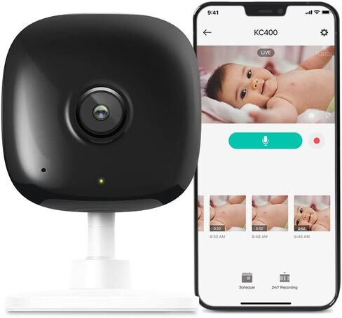 Kasa 1080p Indoor Wired Security Camera, Baby & Pet Monitor, EC60 | Motion Detection & Tracking, 2-Way Audio, Night Vision, Subscription-Free Local Storage or Optional Cloud in Saudi Arabia
