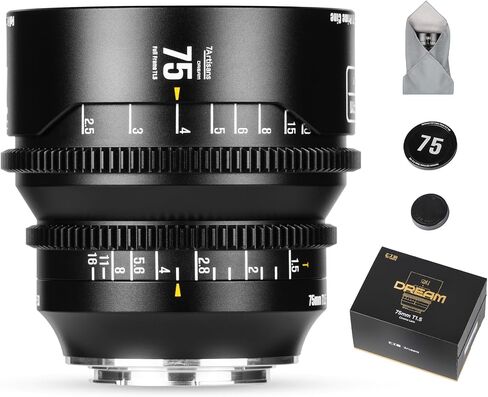 7artisans 35mm T1.5 Dream Series Manual Focus Full-Frame Large Aperture Prime Cine Lens Compatible for Nikon Z5 Z6 Z7 Z9 Z50 Z6II Z7II ZFC, Black in Saudi Arabia