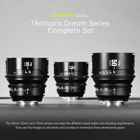 7artisans 35mm T1.5 Dream Series Manual Focus Full-Frame Large Aperture Prime Cine Lens Compatible for Nikon Z5 Z6 Z7 Z9 Z50 Z6II Z7II ZFC, Black in Saudi Arabia